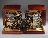 A JAPANESE SET OF TWO HEXAGONAL HOKAI CEREMONIAL BOXES, MEIJI PERIOD (1868-1912)