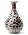 A CHINESE COPPER-RED GLAZED PEAR-SHAPED VASE, CHINA, QING DYNASTY (1644-1911)