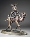 A BRONZE FIGURE OF A RIDER ON CAMEL, 19TH CENTURY