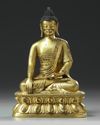 A CHINESE GILT BRONZE FIGURE OF SHAKYAMUNI