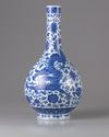 A Chinese blue and white 'dragon' bottle-vase