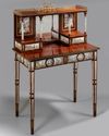 A FRENCH SECRETARY DESK WITH ENAMEL PLAQUES, LATE 19TH CENTURY
