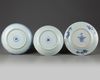 Three Chinese blue and white 'Romance of the Western Chamber' dishes