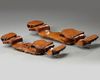 TWO CHINESE CARVED BOXWOOD BRUSH RESTS