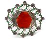 A MUGHAL GEM-SET CARNELIAN SILVER-MOUNTED PENDANT, INDIA ,19TH CENTURY