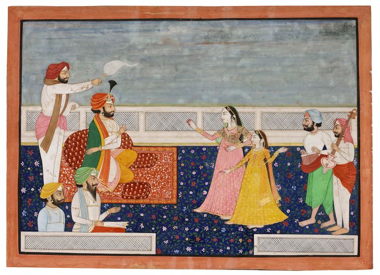 MAHARAJA RANBIR SINGH OF JAMMU/KASHMIR ENJOYING DANCE AND MUSIC