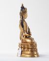 A CHINESE ZANABAZAR-STYLE GILT BRONZE AMITAYUS