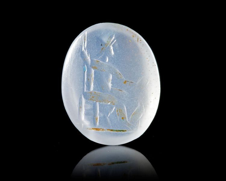 A CHALCEDONY INTAGLIO OF JUPITER, 2ND CENTURY AD