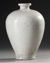 A CHINESE WHITE-GLAZED INCISED FLORAL MEIPING VASE,SONG DYNASTY (960-1279 AD)