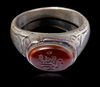 AN AGATE SILVER RING