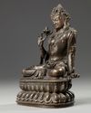 A Chinese bronze figure of a bodhisattva
