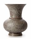 A SILVER-INLAID BRONZE VASE, 19TH CENTURY
