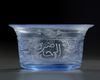 A Chinese translucent blue Peking glass bowl for the Islamic market