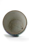 A Chinese blue-ground doucai vase