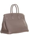 Hermès Birkin 35 Taurillon Clemence Doublure Chevre Etoupe