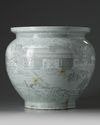 A Chinese black-enamel-decorated ‘figural’ jardinière
