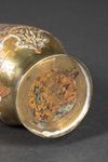 A FRENCH PAIR OF EMBOSSED BRASS VASES