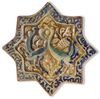 A STAR-SHAPED KASHAN TILE, PERSIA, 13TH-14TH CENTURY
