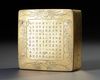 A BRASS CHINESE INK BOX WITH POEM, 19TH CENTURY