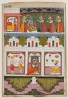 An illustration of Krishna with Five Milkmaids