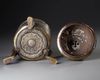 A SILVER INLAID BRONZE MAMLUK STYLE INCENSE BURNER,  20TH CENTURY