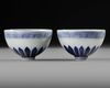 PAIR OF CHINESE BLUE AND WHITE ‘LOTUS’ BOWLS, MING-STYLE, 20TH CENTURY