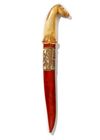 A MUGHAL BONE-HILTED STEEL HORSE HEAD DAGGER (KHANJAR), NORTHERN INDIA, CIRCA 1800