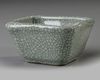 A CHINESE GEYAO SQUARE BRUSH WASHER, QING DYNASTY (1644-1912)