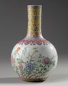A Chinese famille rose 'peonies' bottle vase