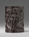 A CHINESE HARDWOOD CARVED BRUSH POT, CHINA, 20TH CENTURY