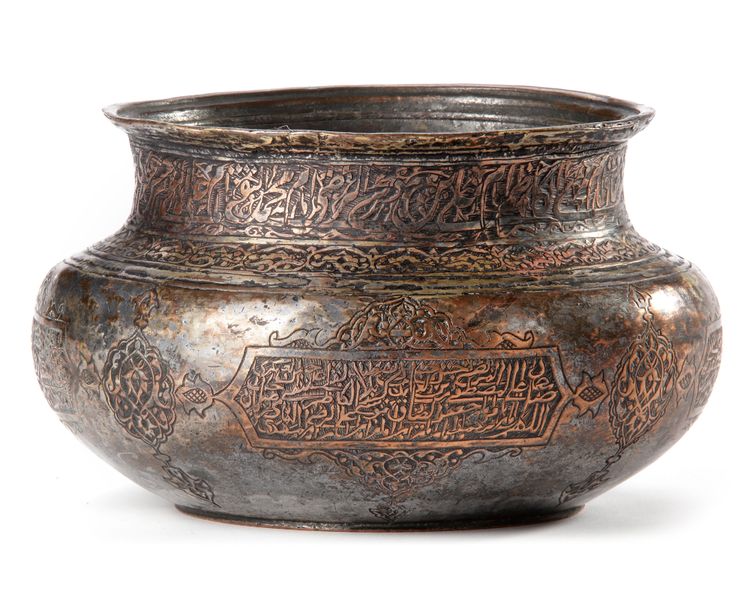 A SAFAVID TINNED COPPER BOWL, PERSIA 17TH CENTURY