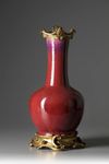 A Ormolu Mounted Flambe Glaze Vase