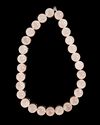 A ROSE QUARTZ BEADED NECKLACE
