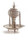 A SILVER INCENSE BURNER, INDIA, 19TH CENTURY