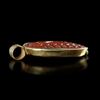 A ROMAN GNOSTIC PENDANT IN GOLD WITH A RED JASPER INTAGLIO, 2ND/3RD CENTURY AD