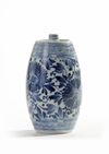 A Chinese blue and white barrel-shaped gin cask