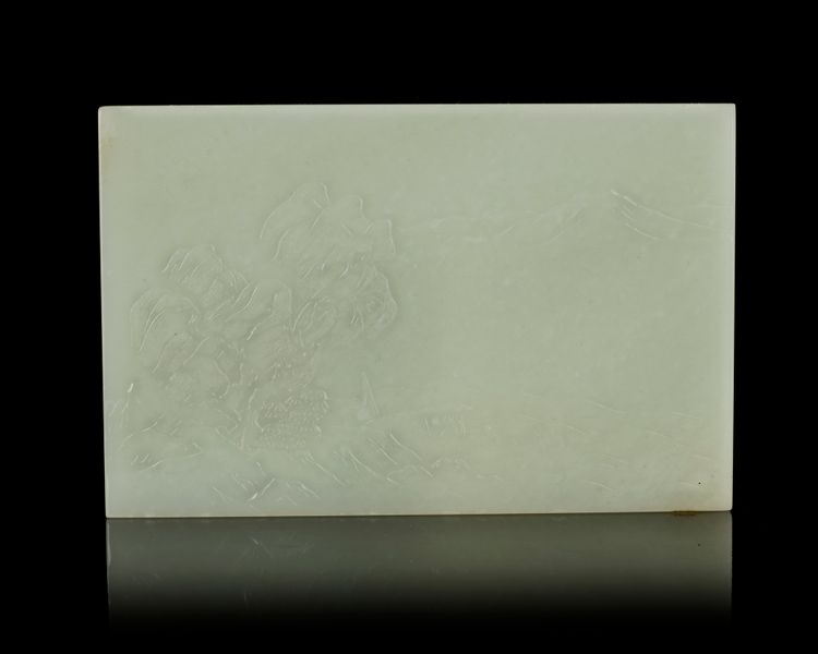 A CHINESE WHITE JADE PLAQUE, 19TH CENTURY