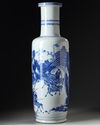 A LARGE CHINESE BLUE AND WHITE ROULEAU VASE, 19TH-20TH CENTURY