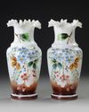 A PAIR OF FRENCH OPALINE VASES, 19TH CENTURY