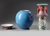 A CHINESE ROBINS-EGG AND FAMILLE-ROSE REVOLVING VASE, QING DYNASTY (1644-1911)