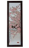 A Chinese famille rose 'magpie and prunus' plaque