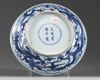 A Chinese blue and white 'dragon' dish