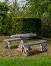 A SUITE OF CARVED LIMESTONE GARDEN FURNITURE, SECOND HALF 20TH CENTURY