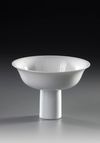 A CHINESE BLANC DE CHINE STEM BOWL, LATE MING DYNASTY (17TH CENTURY)