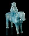 A RARE KASHAN TURQUOISE-GLAZED FIGURE OF A MONGOL, PERSIA, 13TH CENTURY