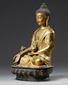 A Chinese gilt bronze figure of Shakyamuni