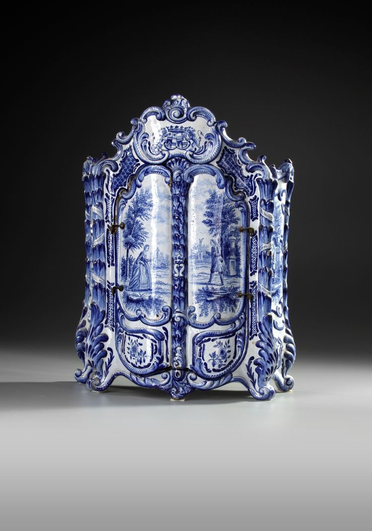 A TICHELAAR MAKKUM MINIATURE CUPBOARD, CA 1900