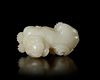 A MYTHICAL ANIMAL WHITE JADE, CINA, QING DYNASTY (1644–1912)