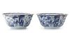 A PAIR OF CHINESE BLUE AND WHITE FOLIATE-RIMMED BOWLS, KANGXI PERIOD (1662-1772)