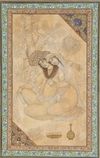 A PERSIAN SEATED COUPLE MINIATURE,  20TH CENTURY